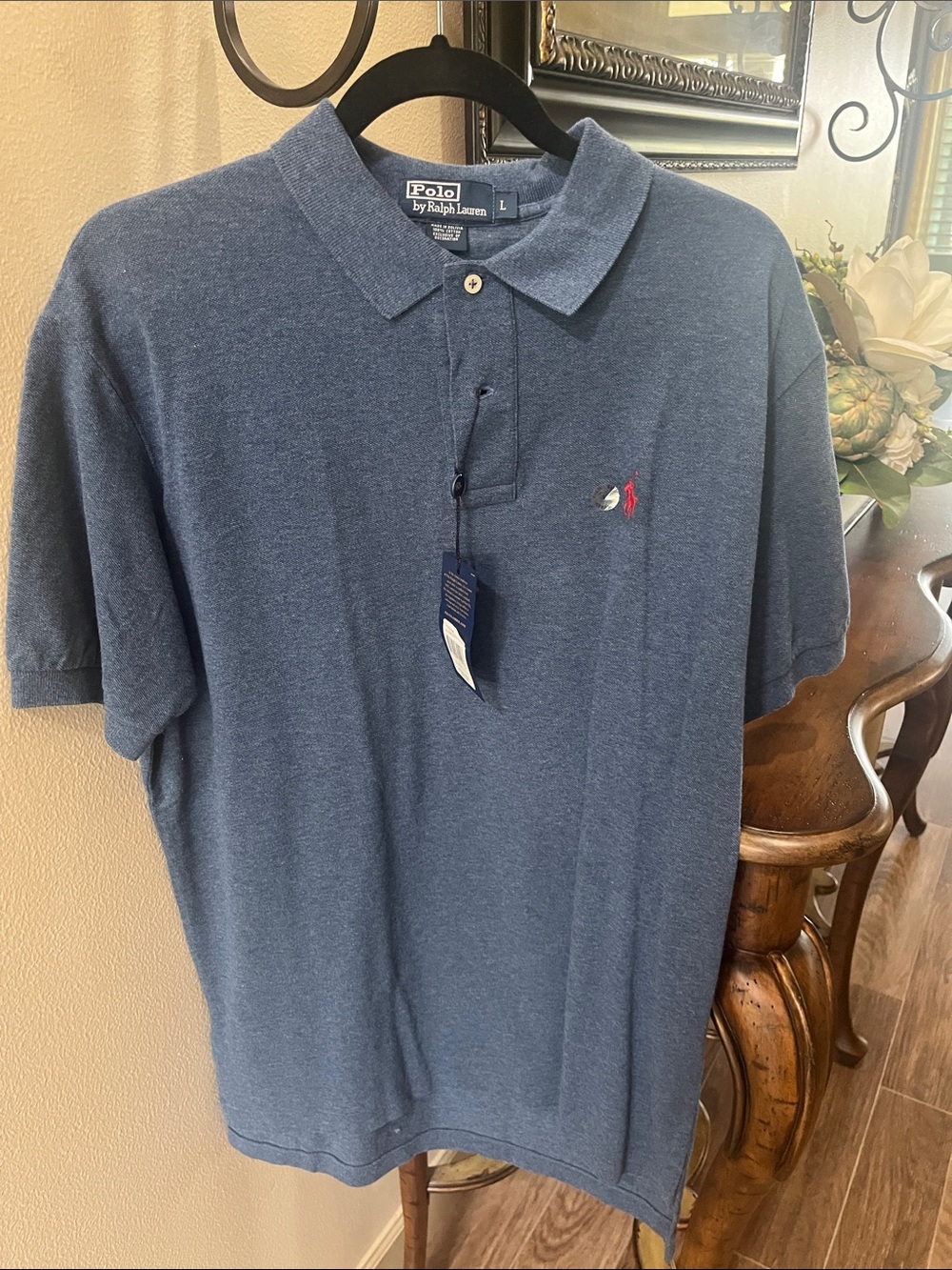 Polo by Ralph Lauren Heathered Navy Short Sleeve Polo